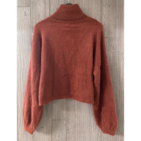 4Sienna Balloon Sleeve Eyelash Knit Turtleneck Sweater NEW - Picture 7 of 12